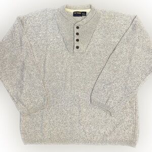 Vintage Gulf Traders Men’s Oatmeal Knit Cotton Sweater Size Large